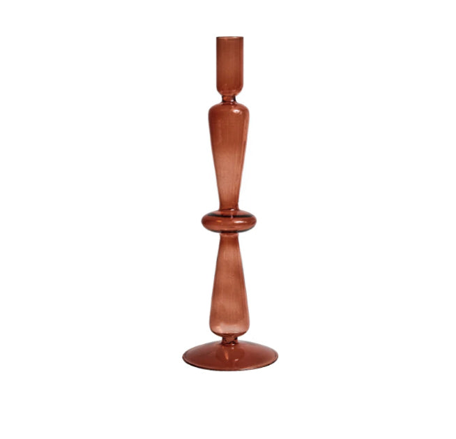 Amber Glass Candlestick