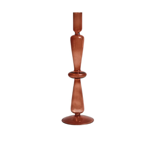 Amber Glass Candlestick