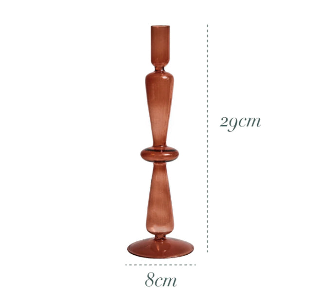 Amber Glass Candlestick