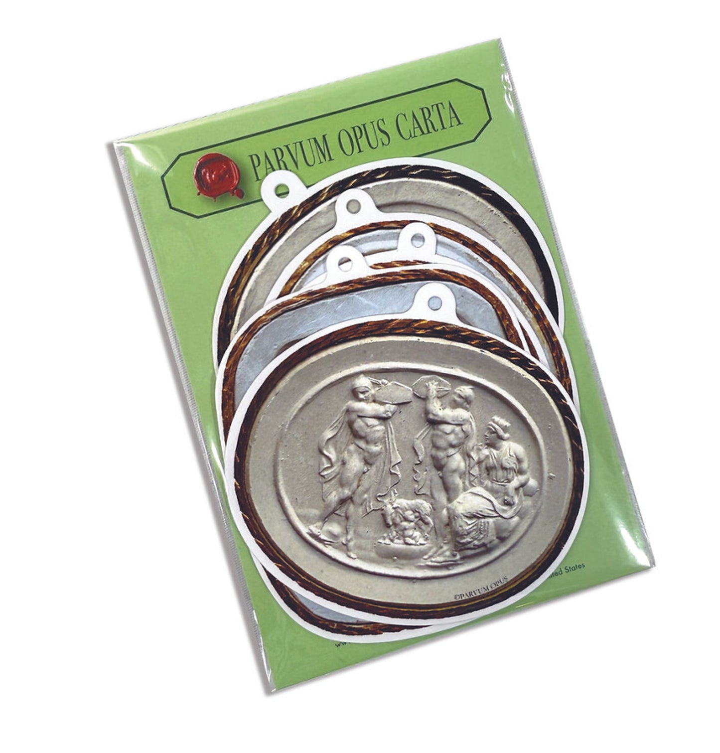 White Intaglio Gift Tags, Set of 5