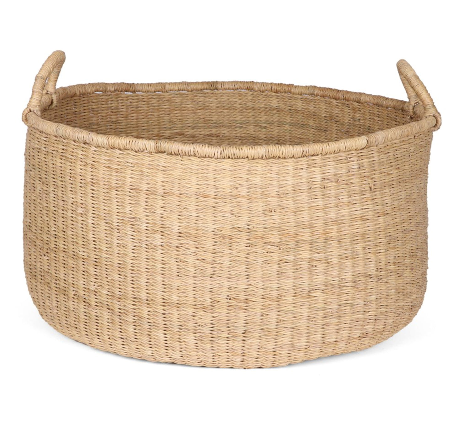 LAWRA: Natural Floor Storage Basket with Handles - Large