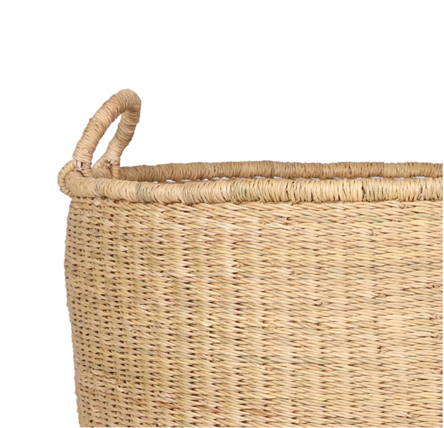 LAWRA: Natural Floor Storage Basket with Handles - Large