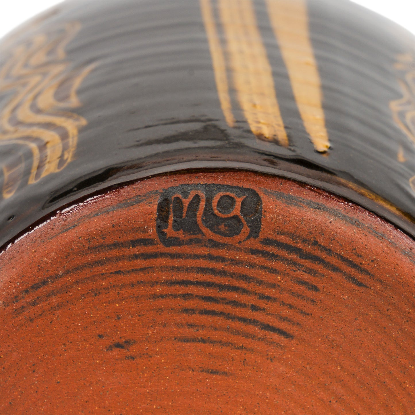Slipware Vase - Black/Amber