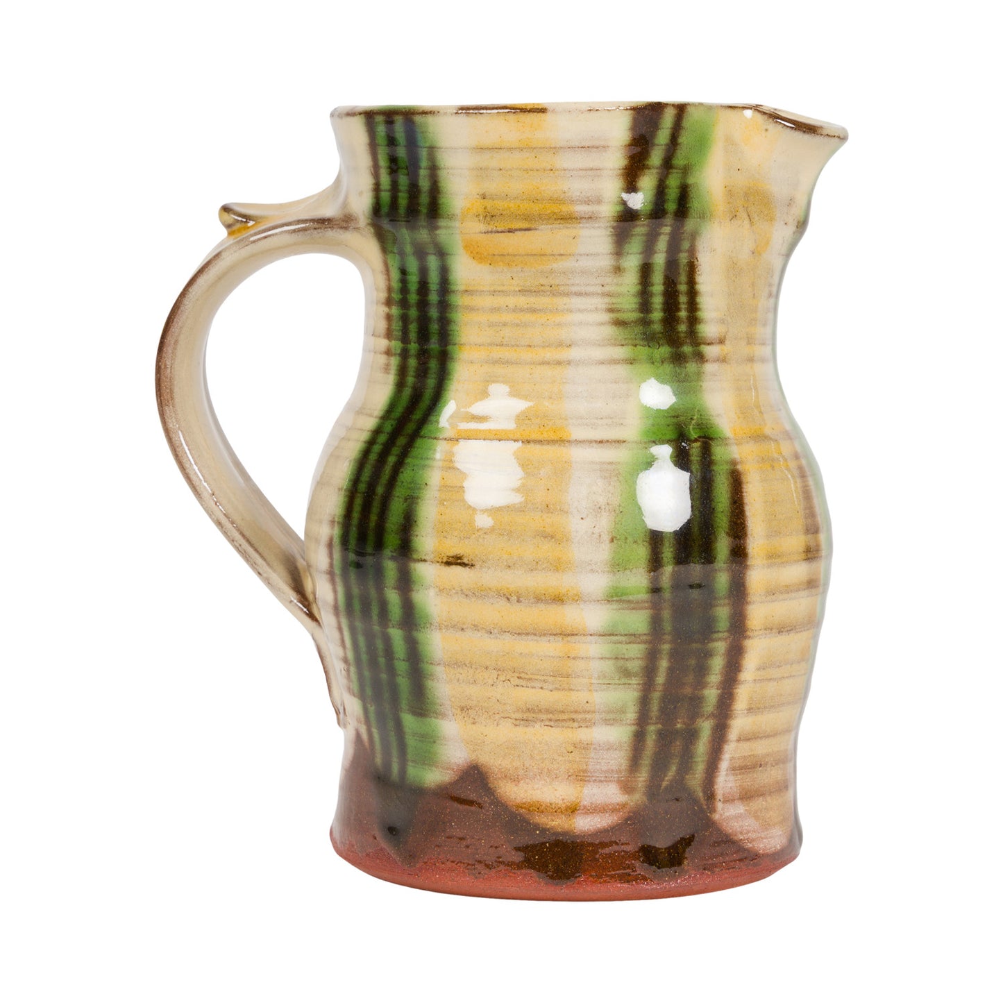 Slipware Baluster Jug - Cream/Green