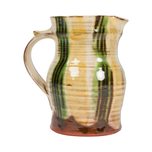 Slipware Baluster Jug - Cream/Green