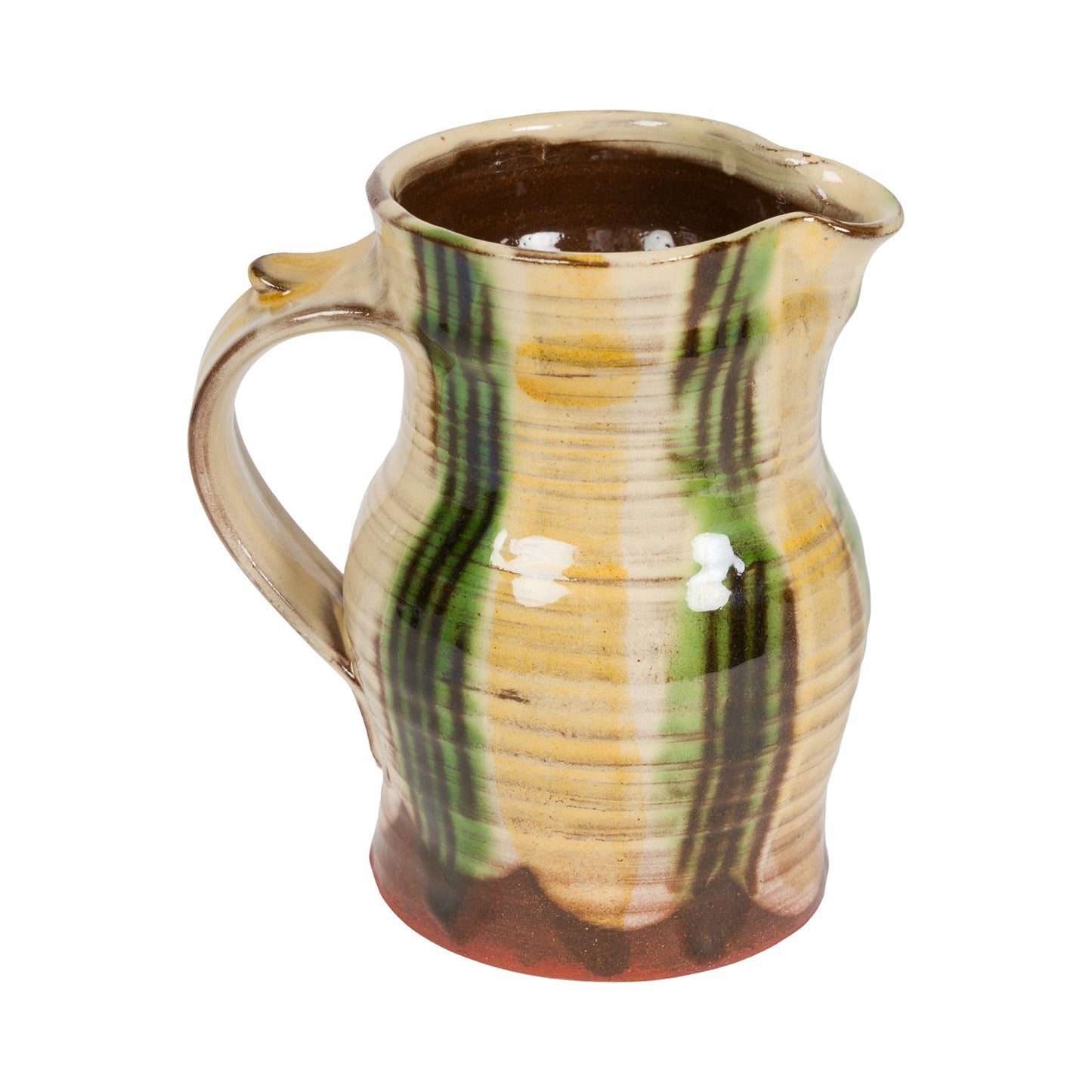 Slipware Baluster Jug - Cream/Green