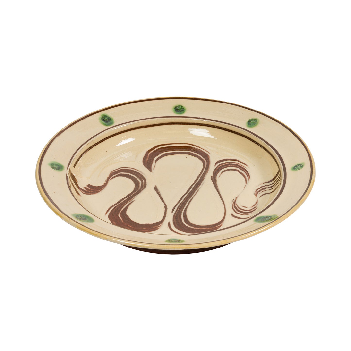 Slipware Charger - Cream/Green