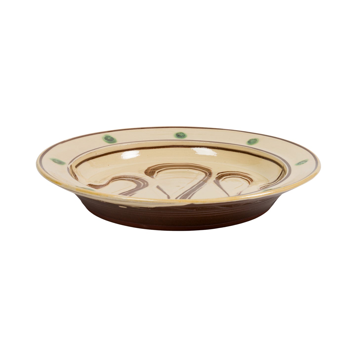Slipware Charger - Cream/Green