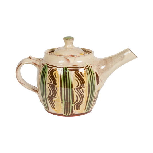 Slipware Teapot 1.5 Pint - Cream/Green