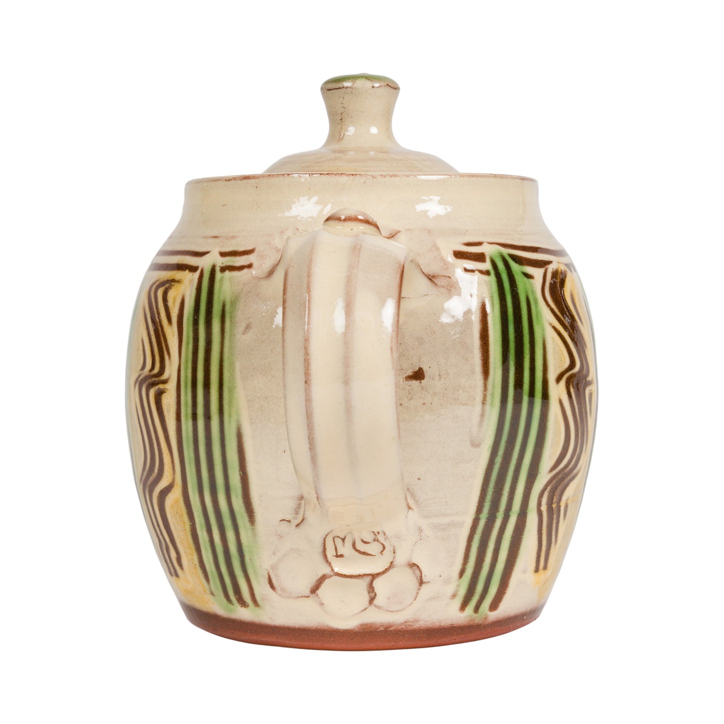 Slipware Teapot 1.5 Pint - Cream/Green
