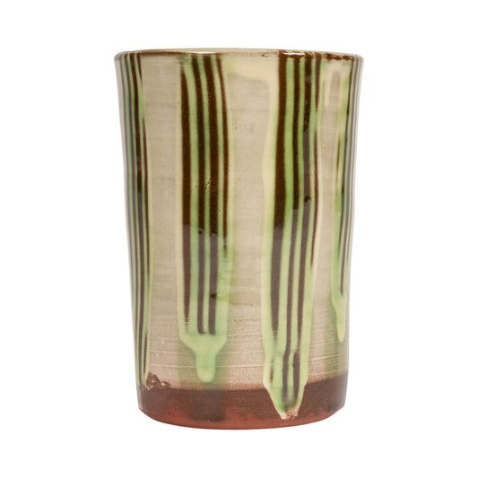 Slipware Beaker - Green/Cream