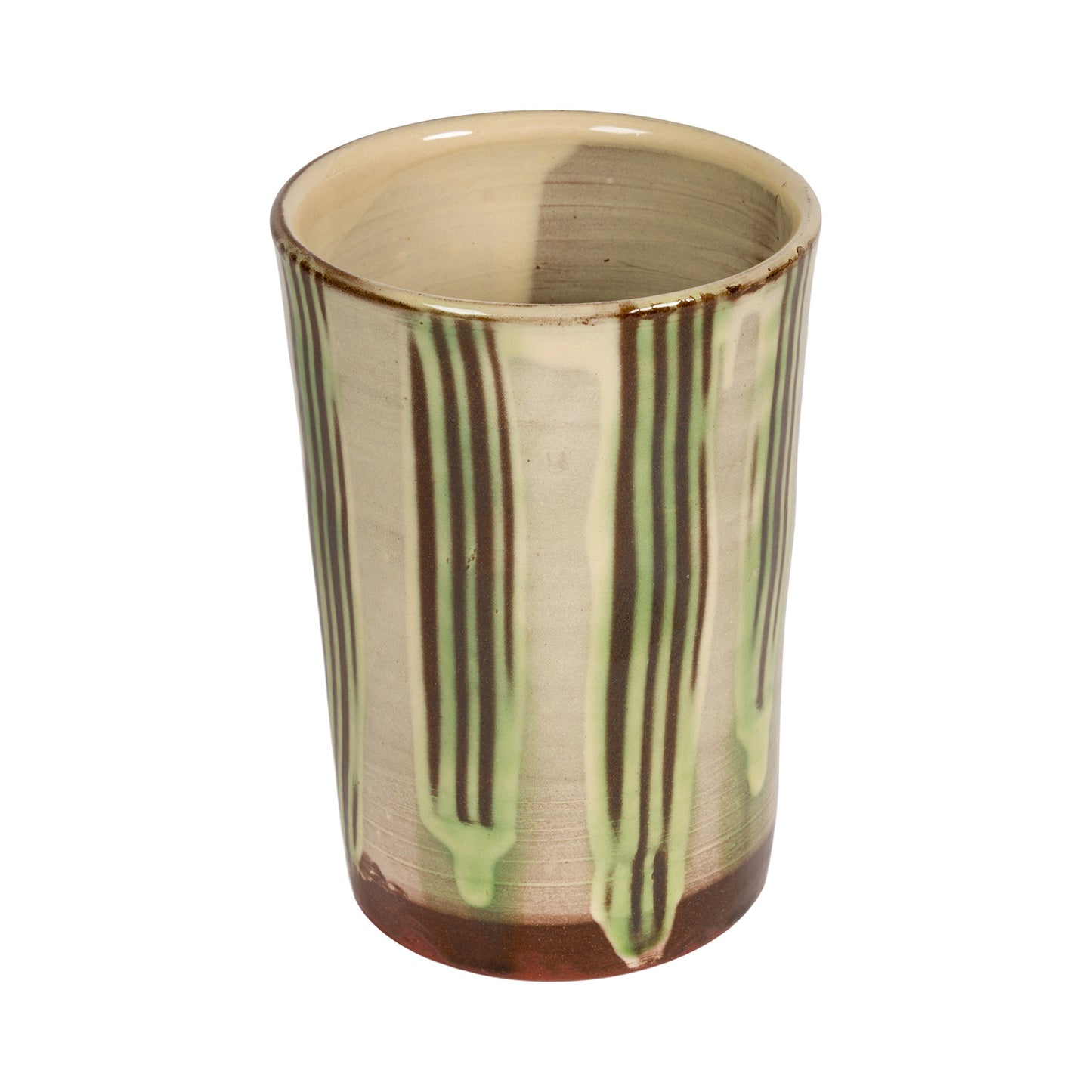 Slipware Beaker - Green/Cream