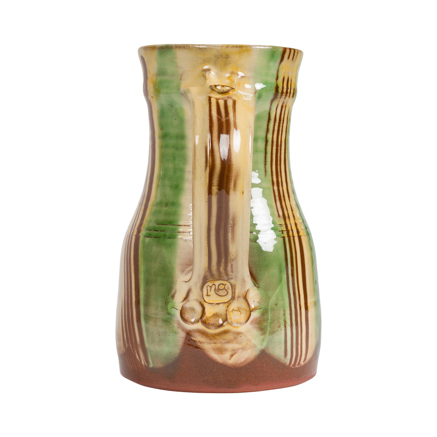 Slipware Tapered Jug - Cream/Green