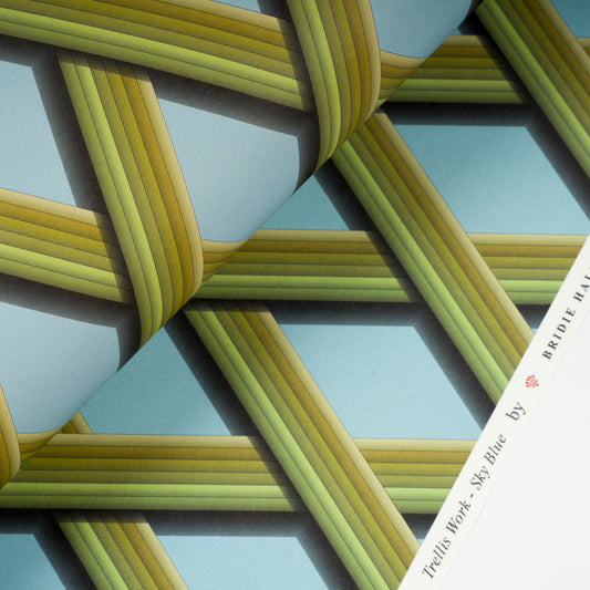 Trellis Work - 5 Sheets Of Sky Blue Paper