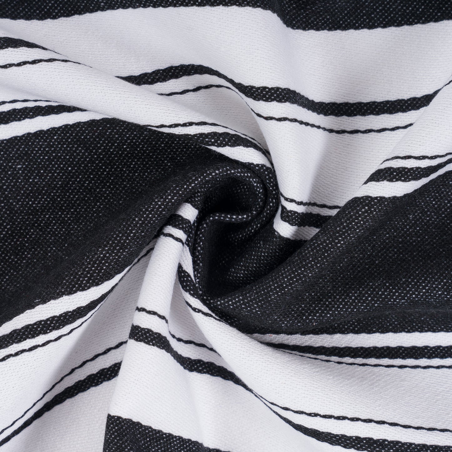 Colour Striped Tea Towel -  Black