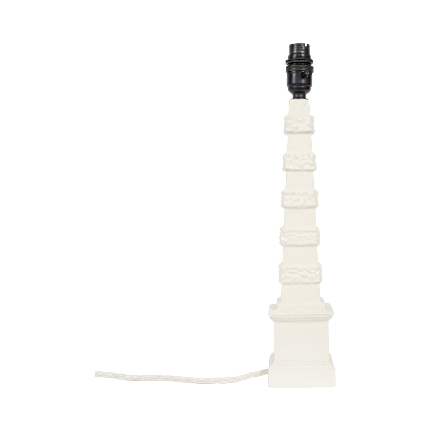 P&H Creamware Obelisk Lamp