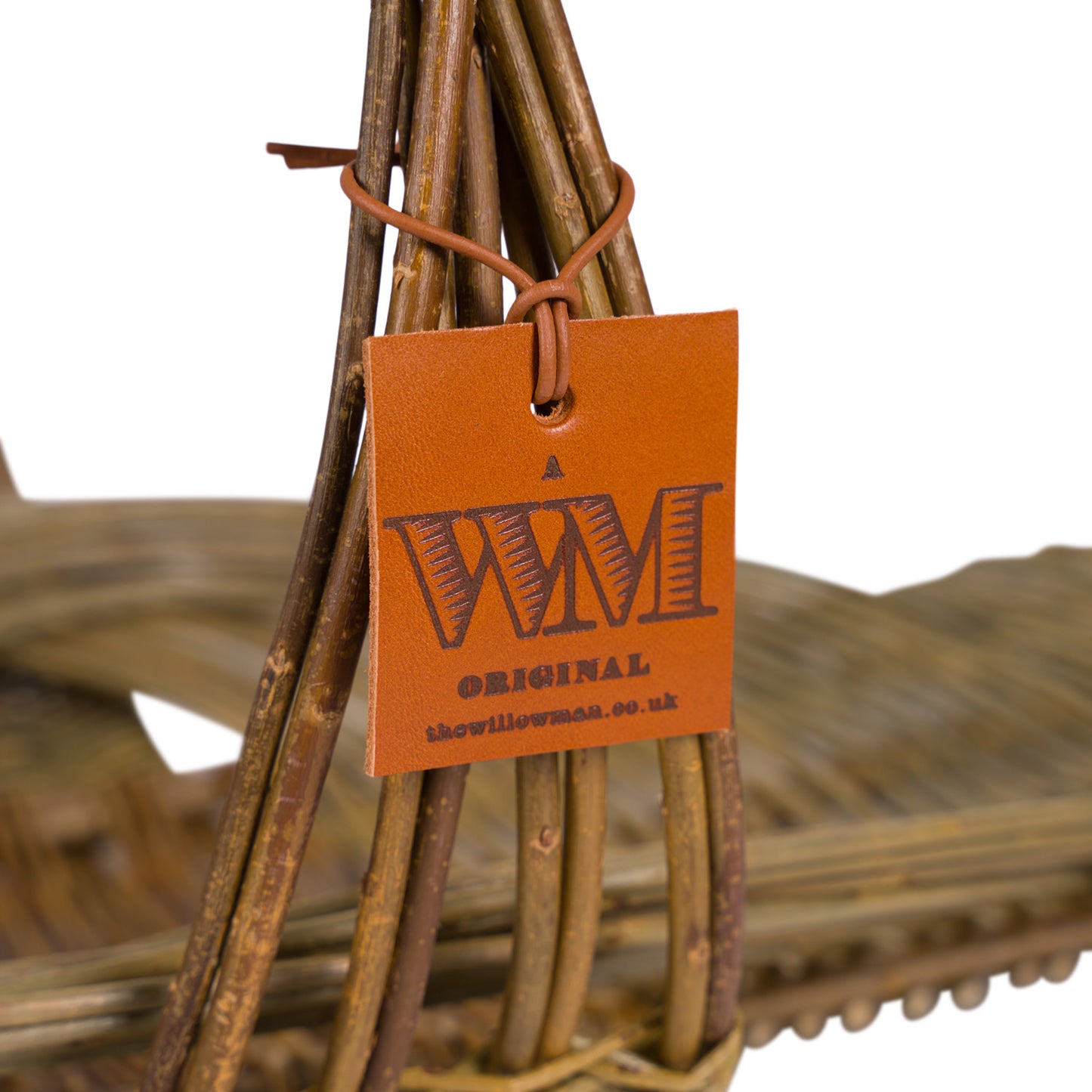 Willow Flower Basket with Orange Handle