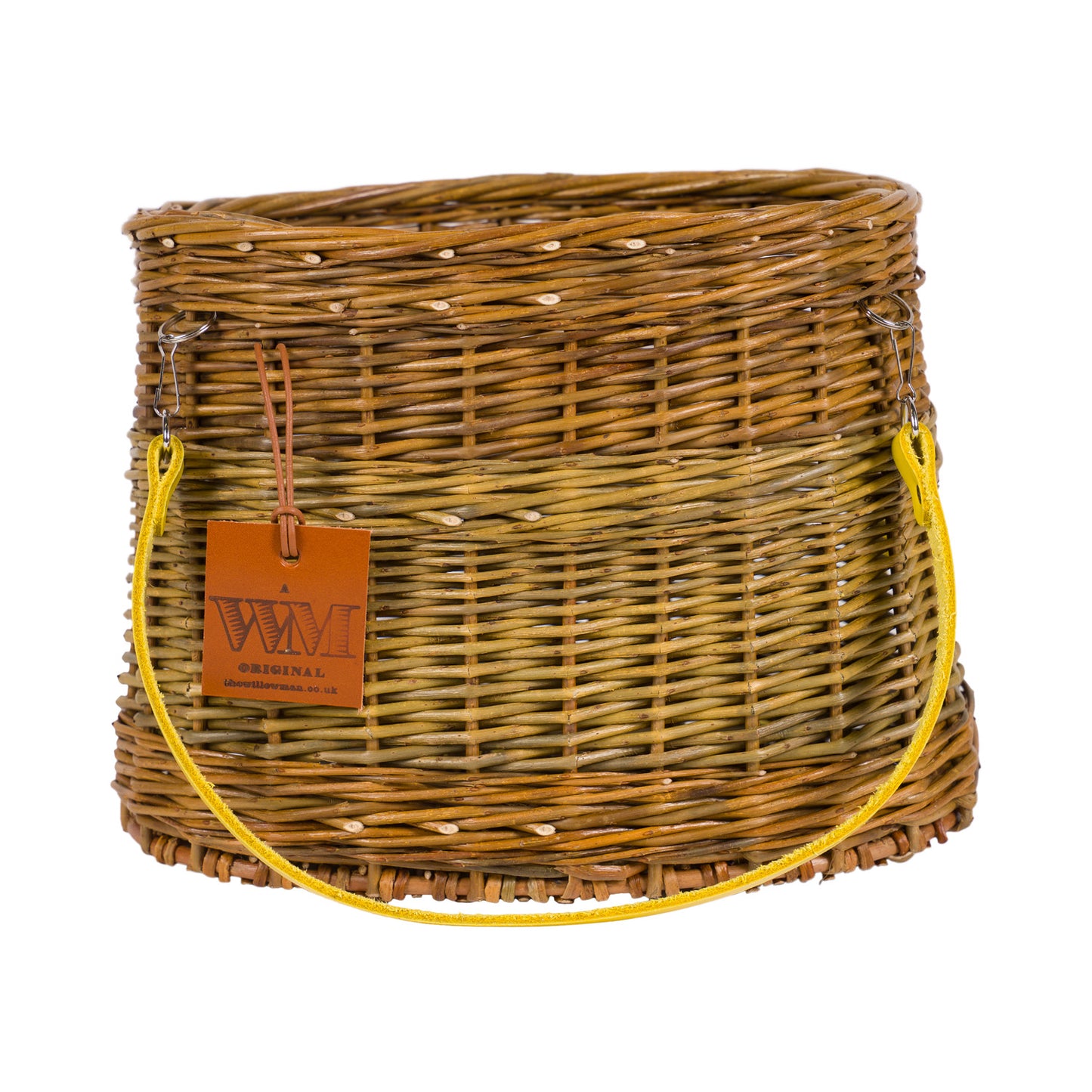 Willow Basket With Yellow Leather Handles