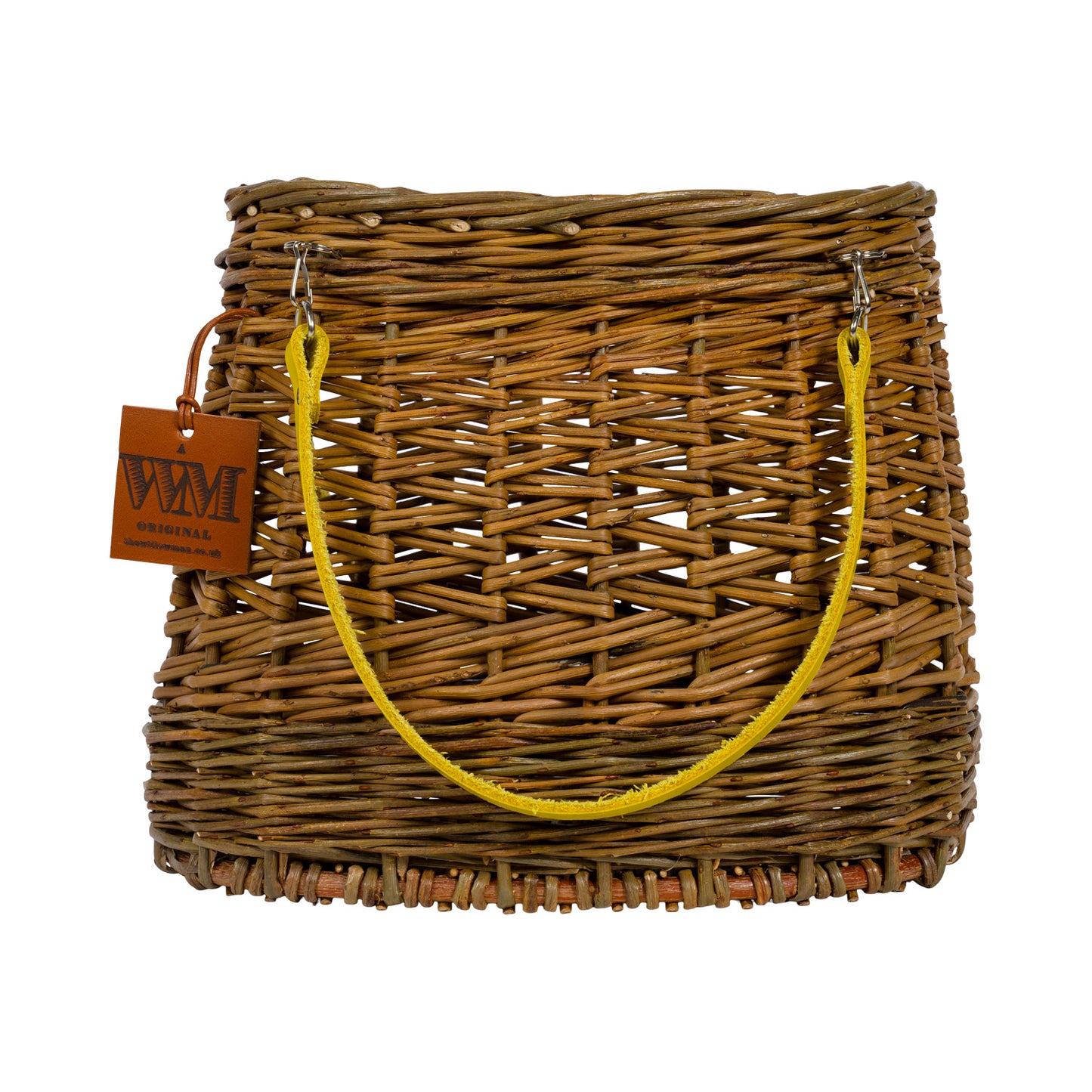 Willow Basket With Yellow Leather Straps