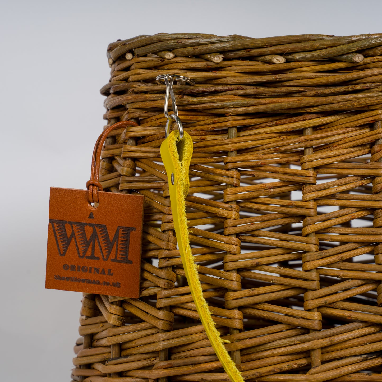 Willow Basket With Yellow Leather Straps