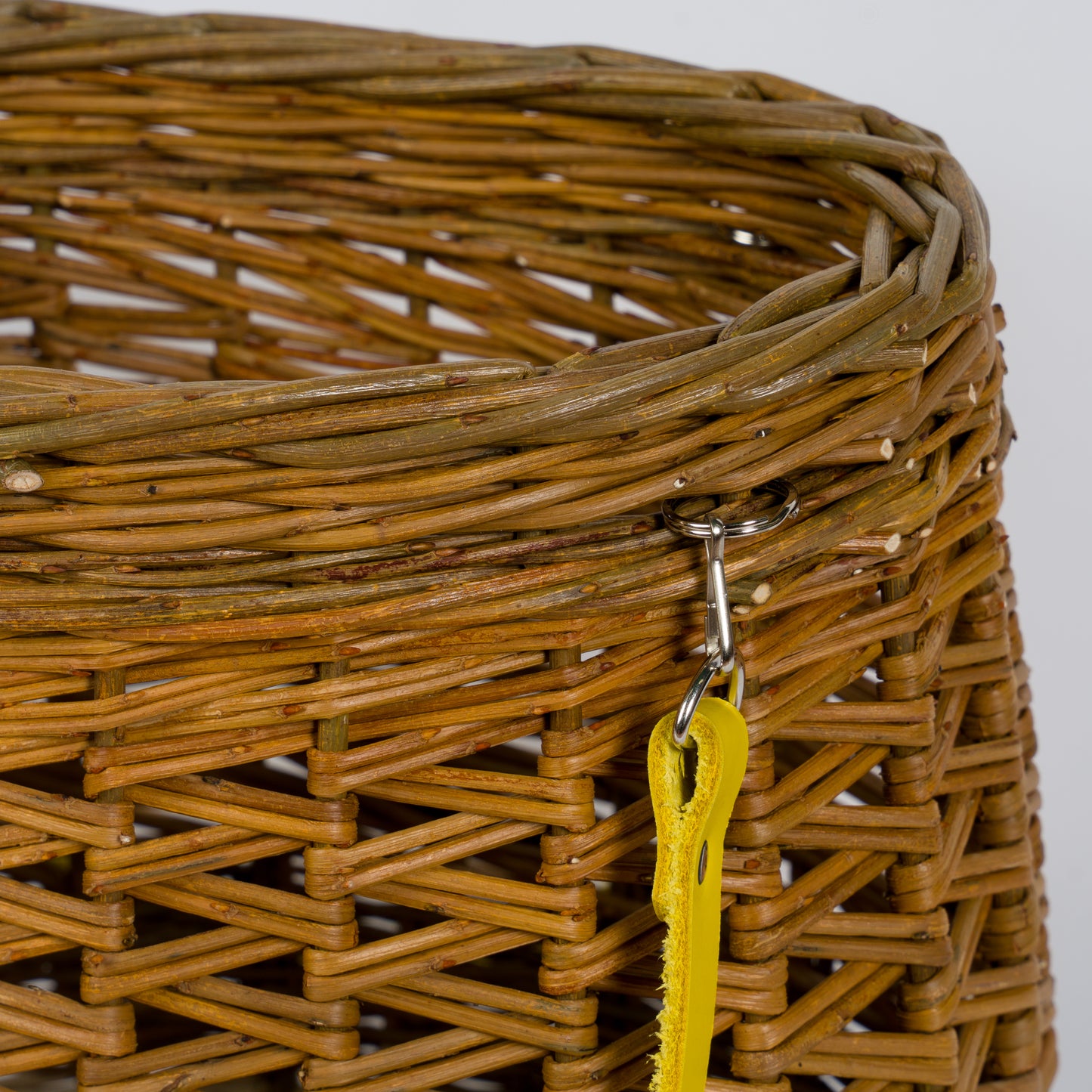 Willow Basket With Yellow Leather Straps