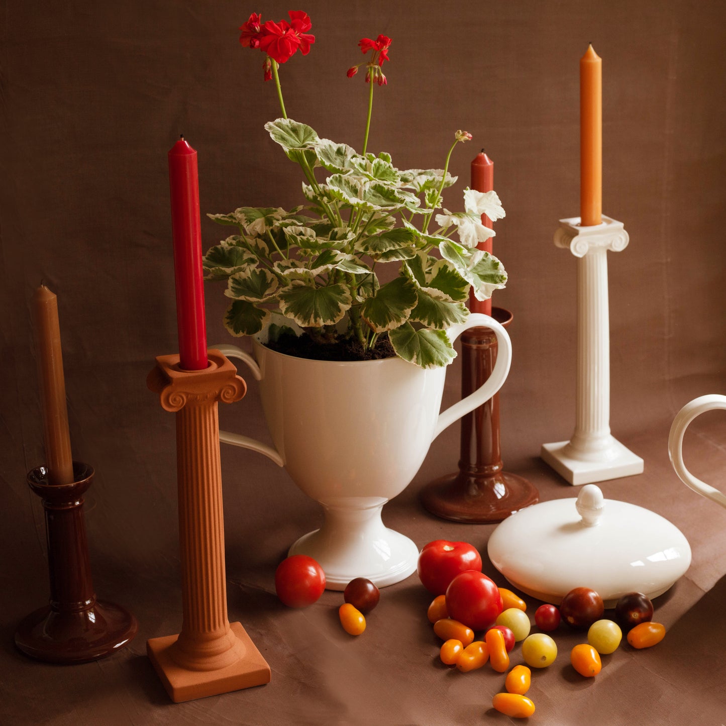 SPECIAL OFFER: Receive a complimentary selection of dinner candles with every pair of P&H Ionic Candlesticks
