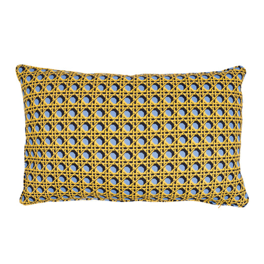 Regency Caning Cushion - Wedgwood Blue