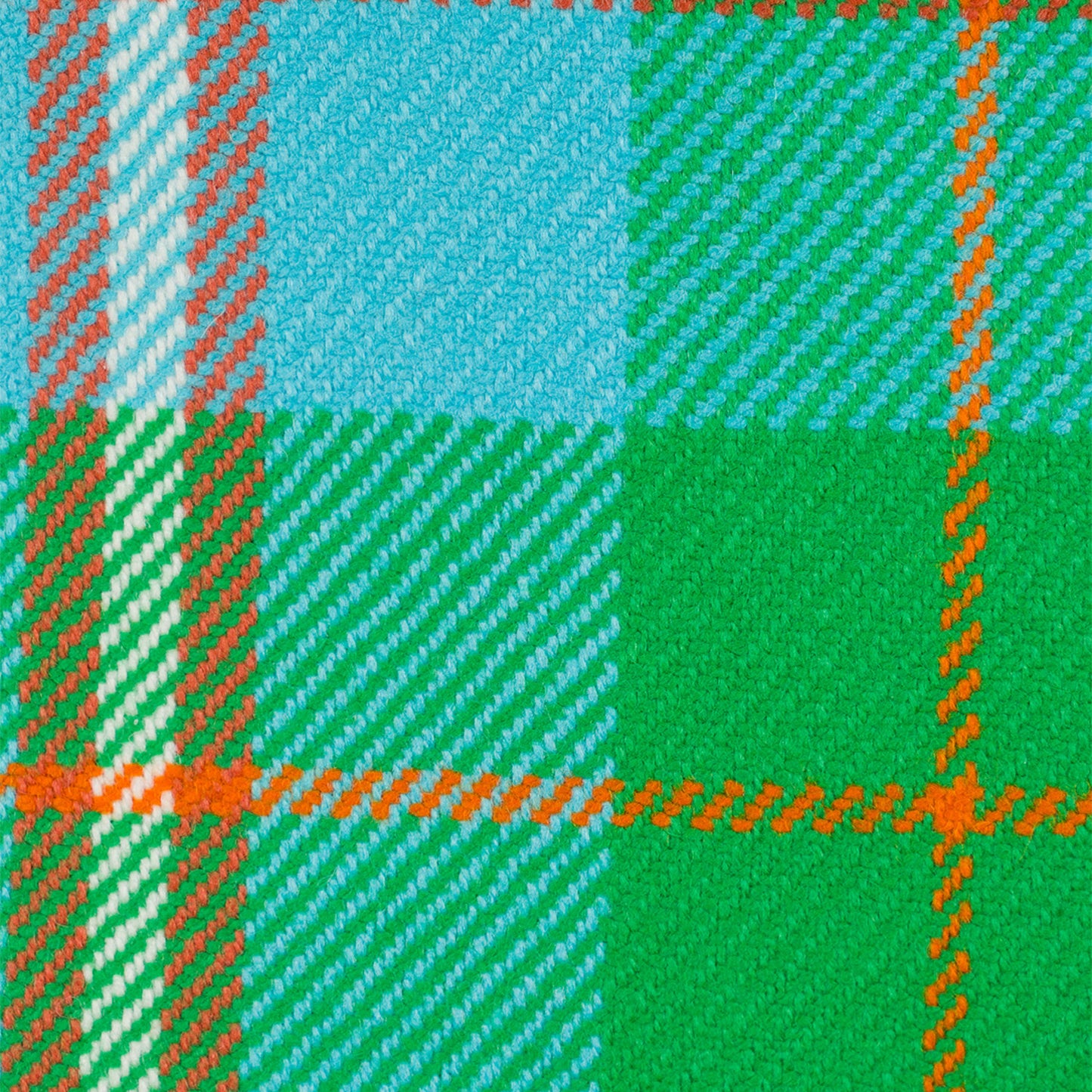 Large Check Lambswool Cushion - Apple