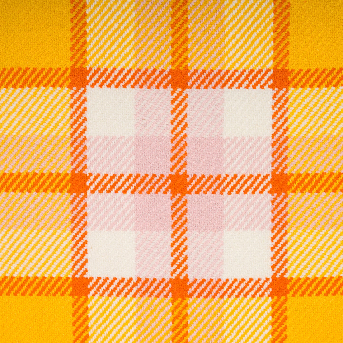 Large Check Lambswool Cushion - Gold