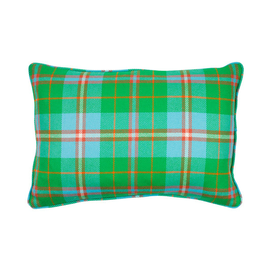 Check Lambswool  Cushion - Apple