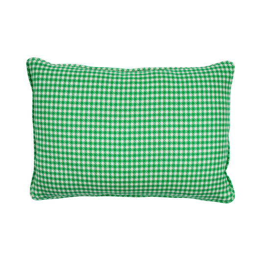 Houndstooth Lambswool Cushion - Green
