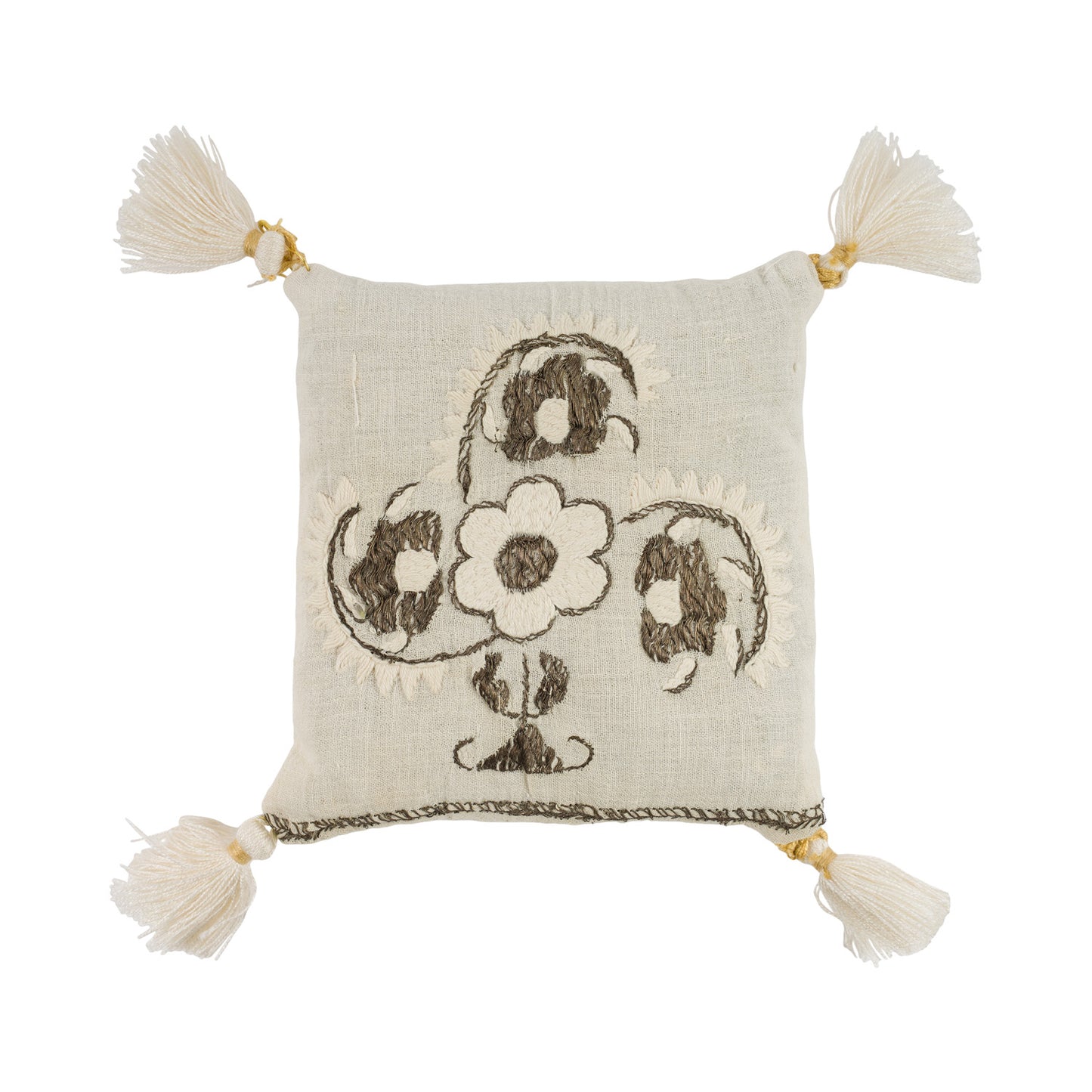 Turkish Raw Silk Embroidery Lavender Pillow- L