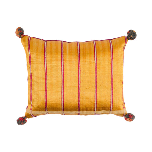 Indian Silk Stripe Lavender Pillow - M
