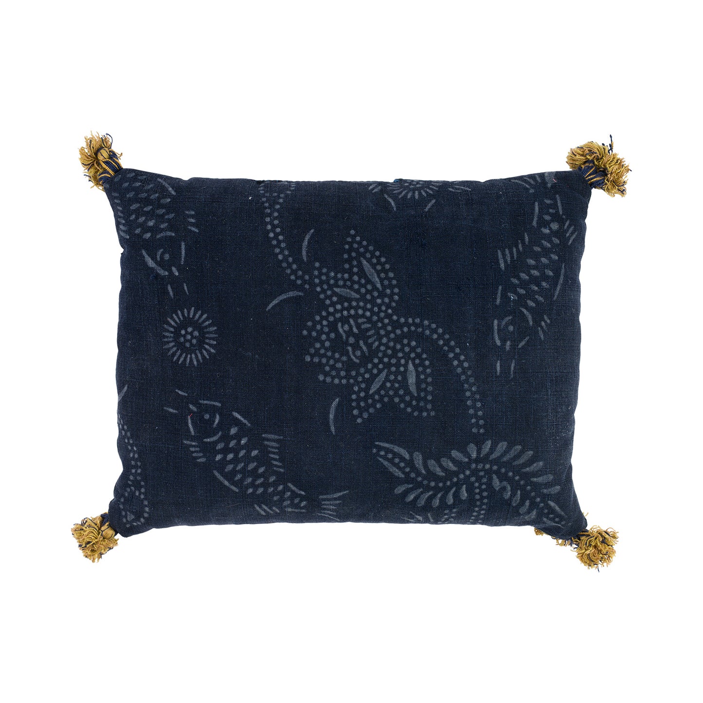 19th Century Chinese Indigo Wax Resist Lavender Pillow - XL