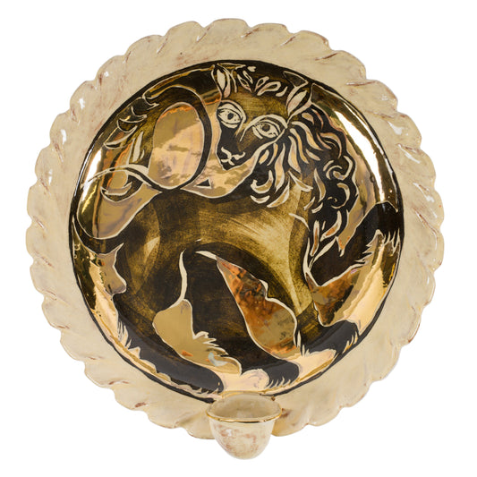 Rope Edge Golden Lion Candle Sconce