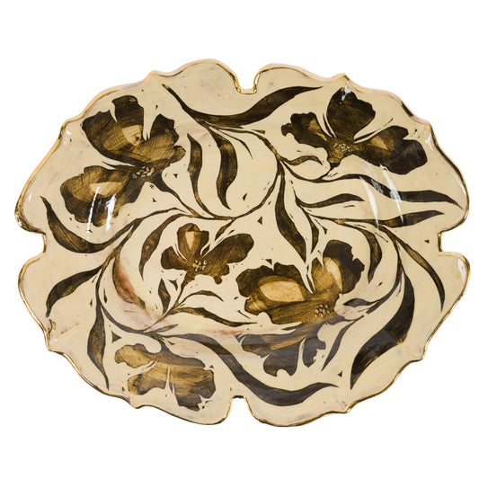Shaped Floral Lustre Platter