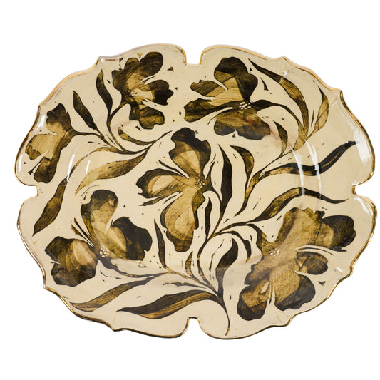 Shaped Edge Floral Platter