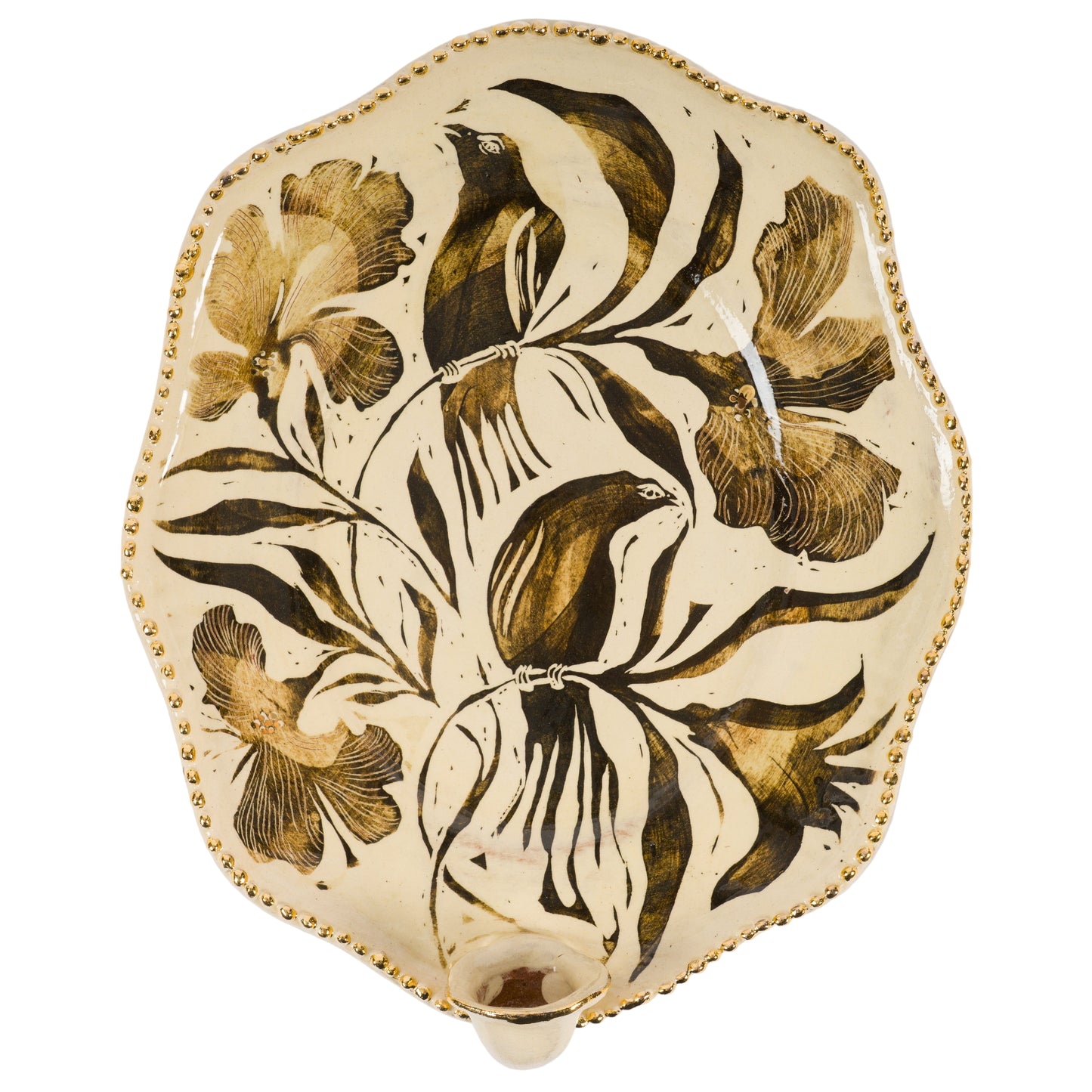 Pearl Edged Bird Candle Sconce