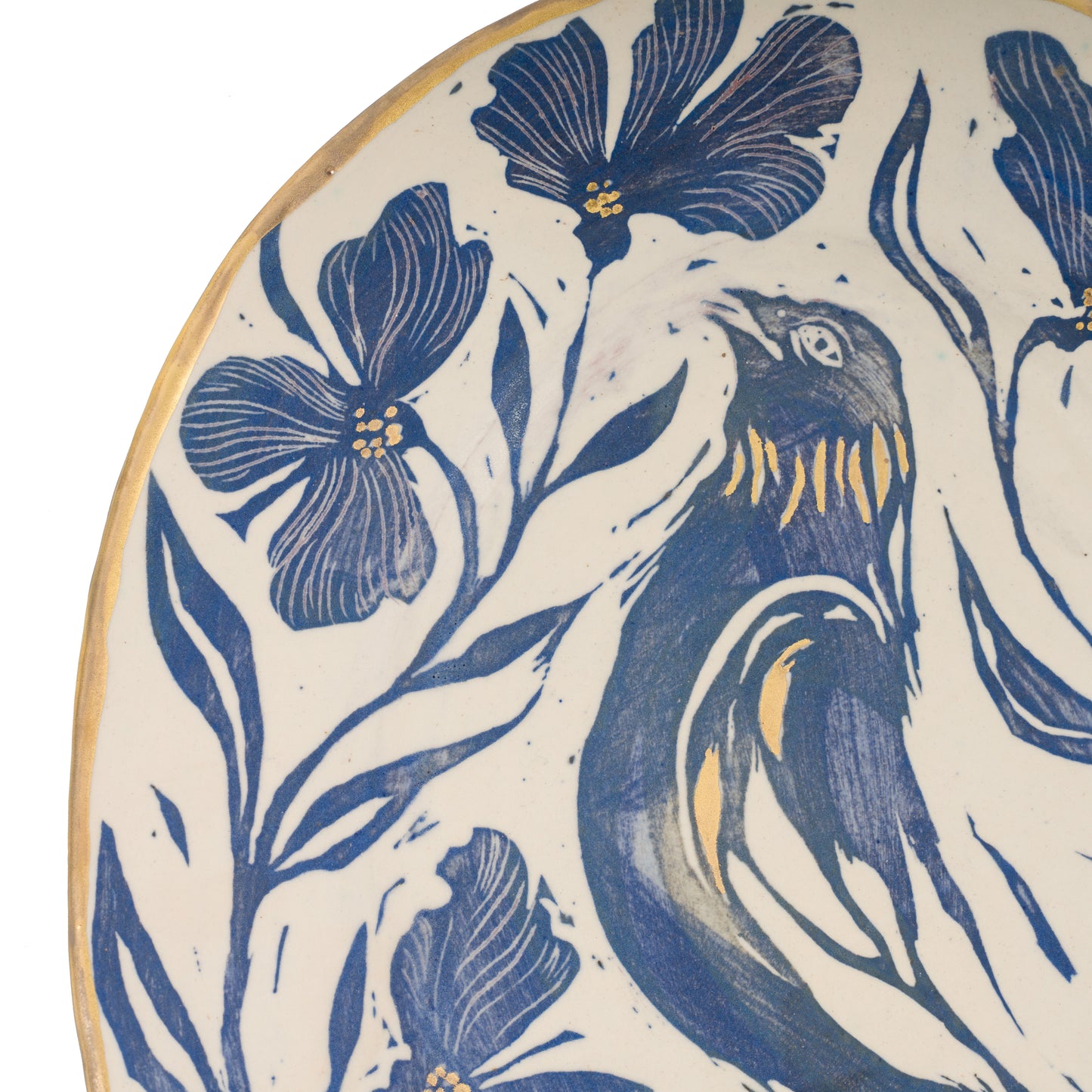 Blue Glaze Bird Candle Sconce