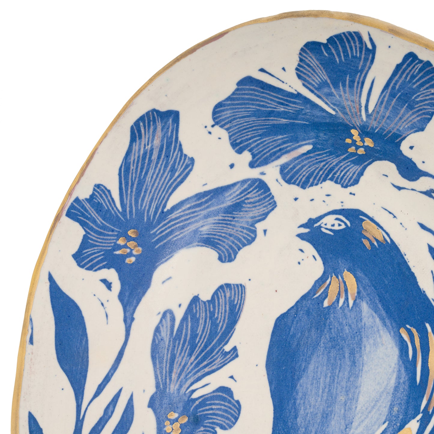 Blue Glaze Bird Candle Sconce