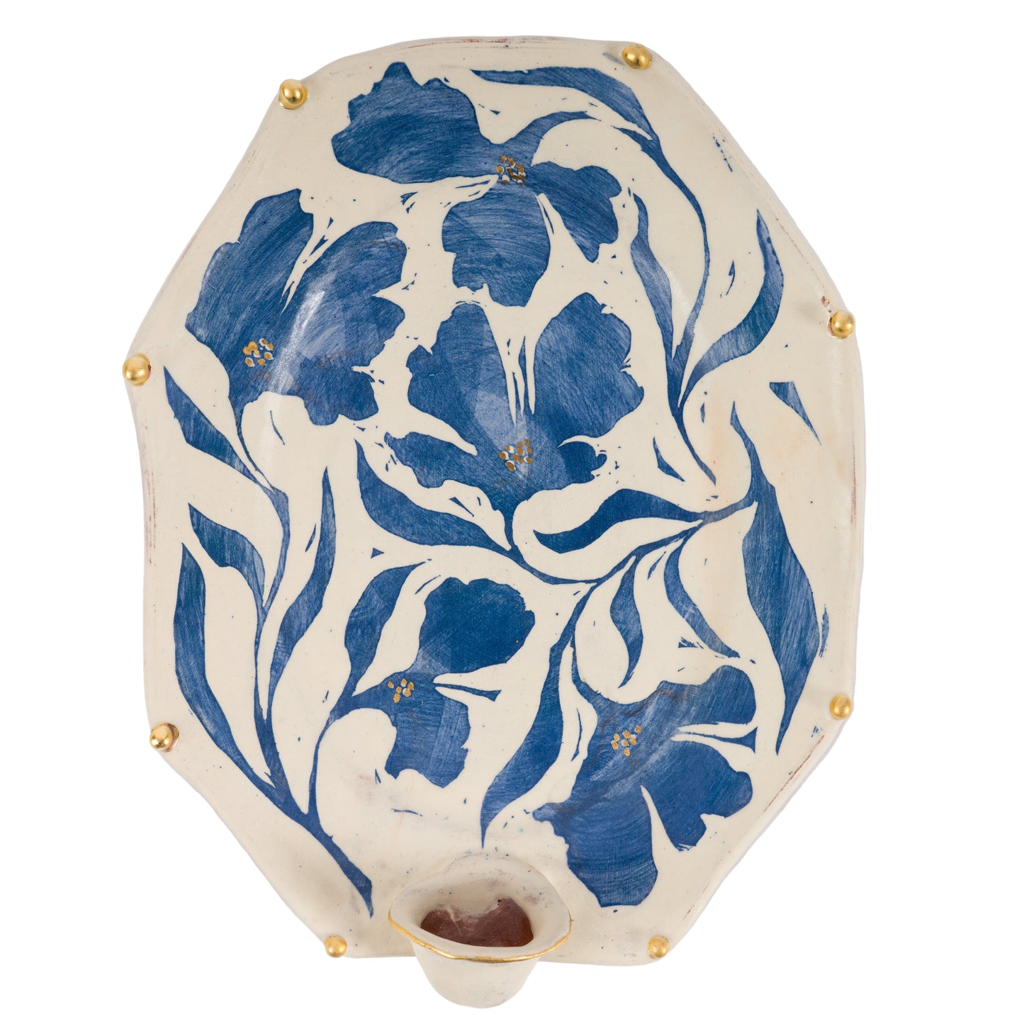 Geometric Blue Floral Candle Sconce