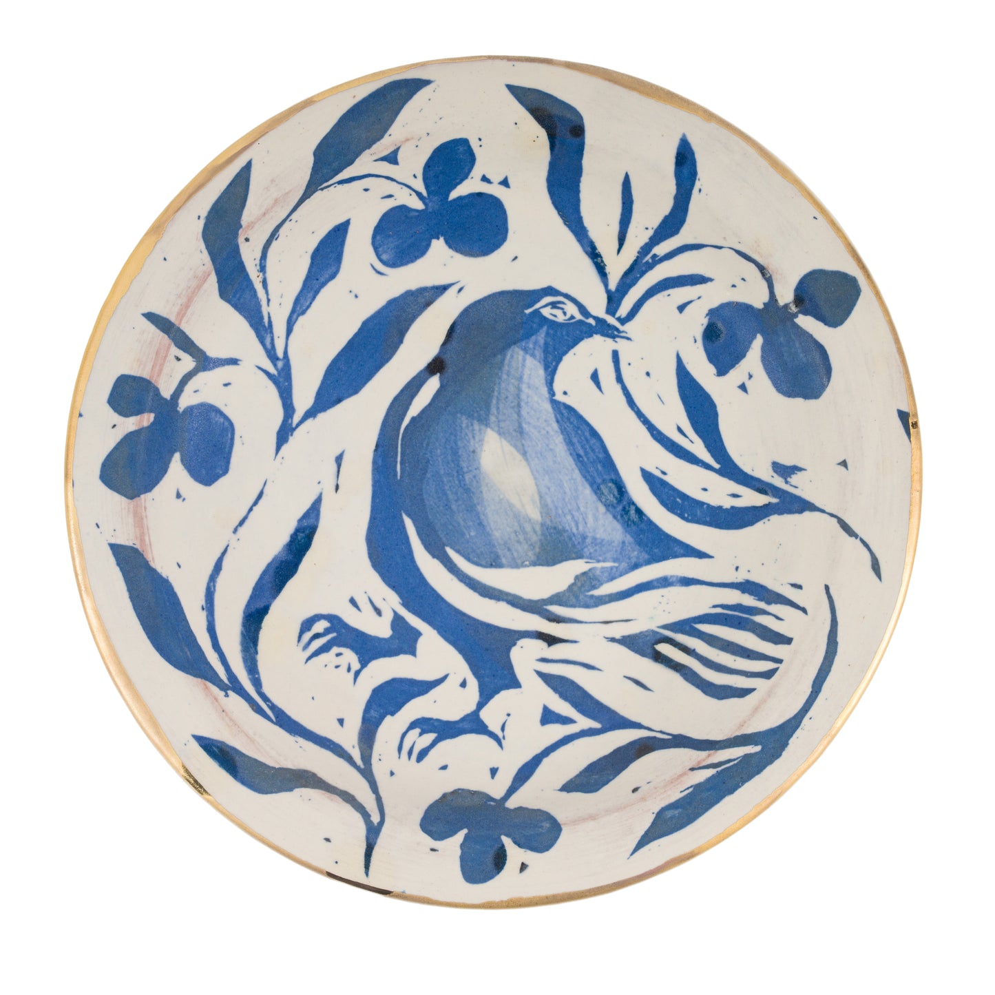 Blue Glaze Bird Plate II