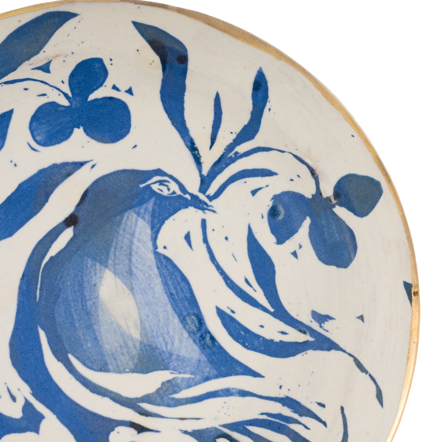 Blue Glaze Bird Plate II