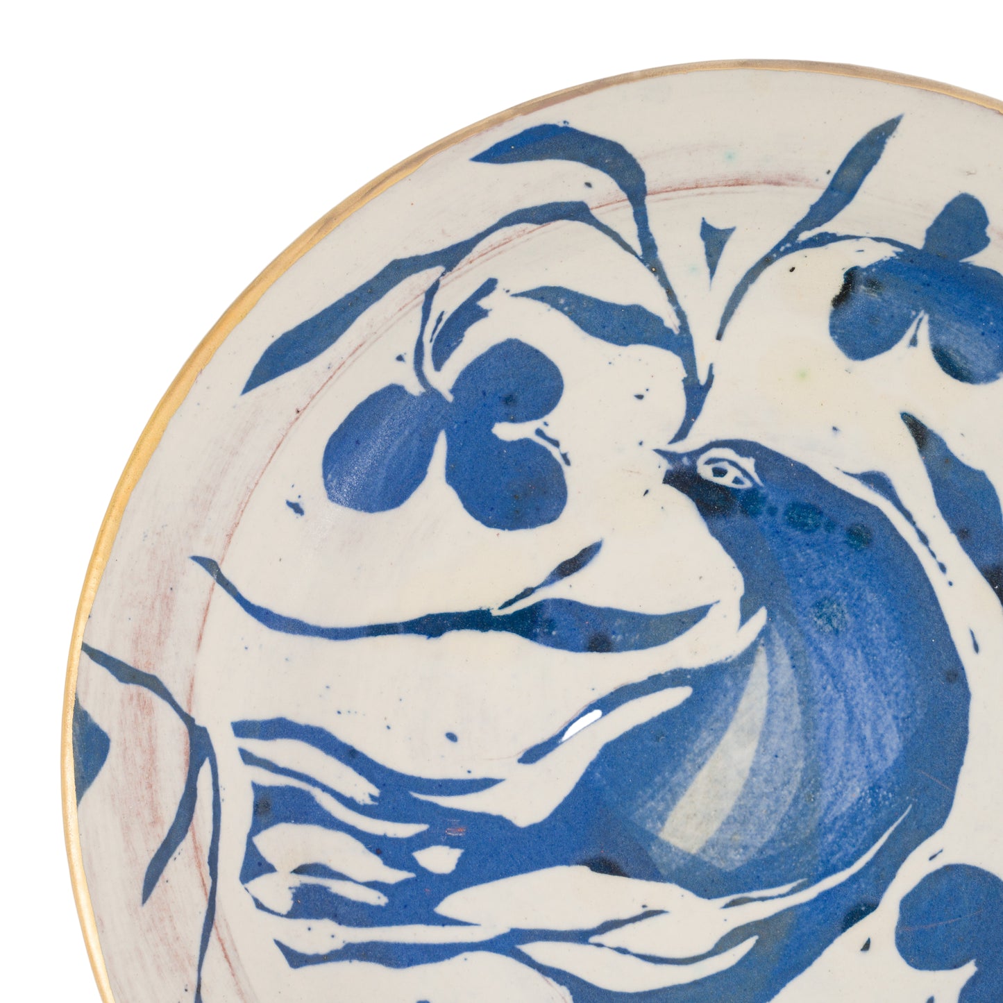 Blue Glaze Bird Plate I