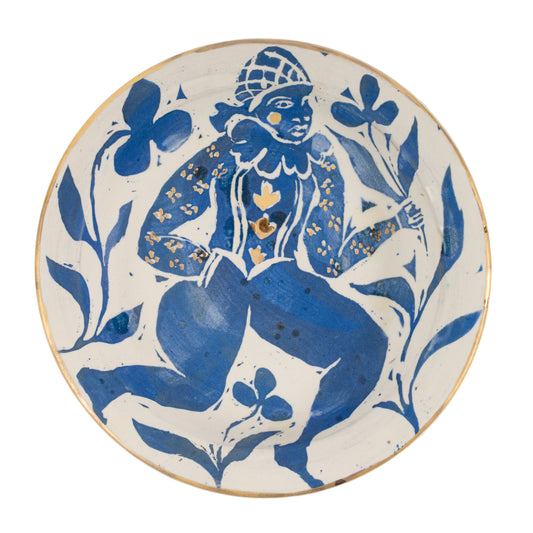 Blue Glaze Jester Plate