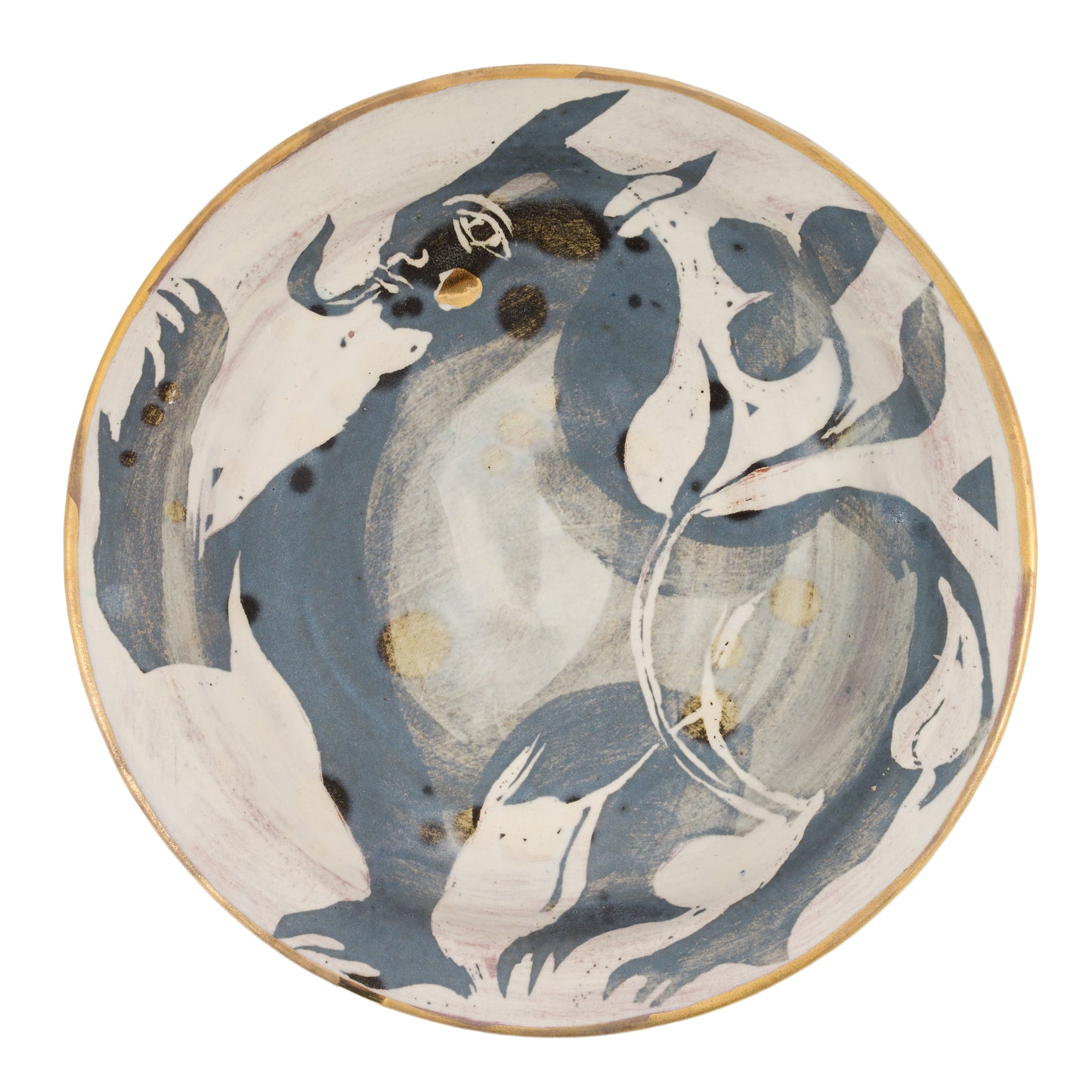 Blue Glaze Lion Plate
