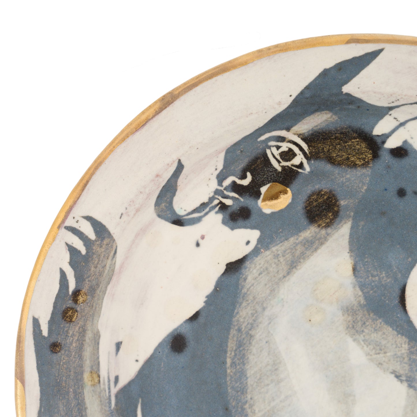 Blue Glaze Lion Plate