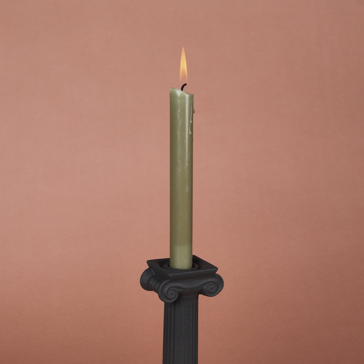 P&H Black Basalt Ionic Column Candlestick