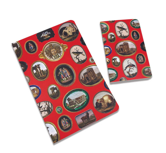 Micromosaics on Red Pocket-Sized Notebook
