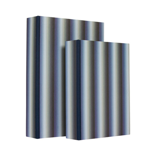 A5 Boxfile - Blue Undulating Stripes
